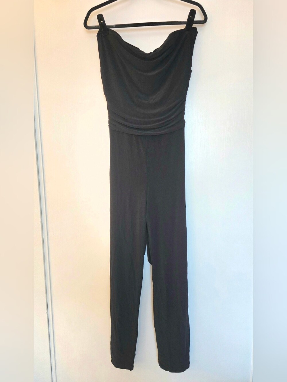 White House Black Market - Black Strapless Ruched Jumpsuit